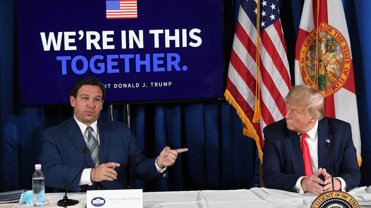 DeSantis says Trump isn’t trying to ban mail voting in Florida