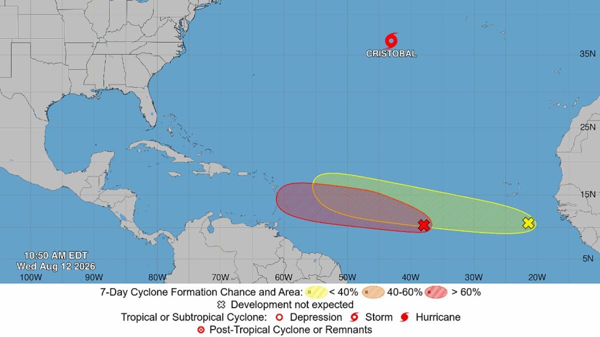 Tropical Storm Cristobal forms in the Atlantic. Another could be right ...